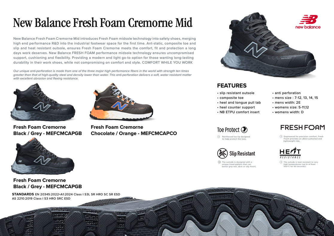 New Balance Fresh Foam Cremorne MID S3L turvakenkä